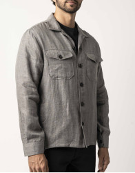 Castello d'Oro Grey 100% Linen Jacket thumbnail 3
